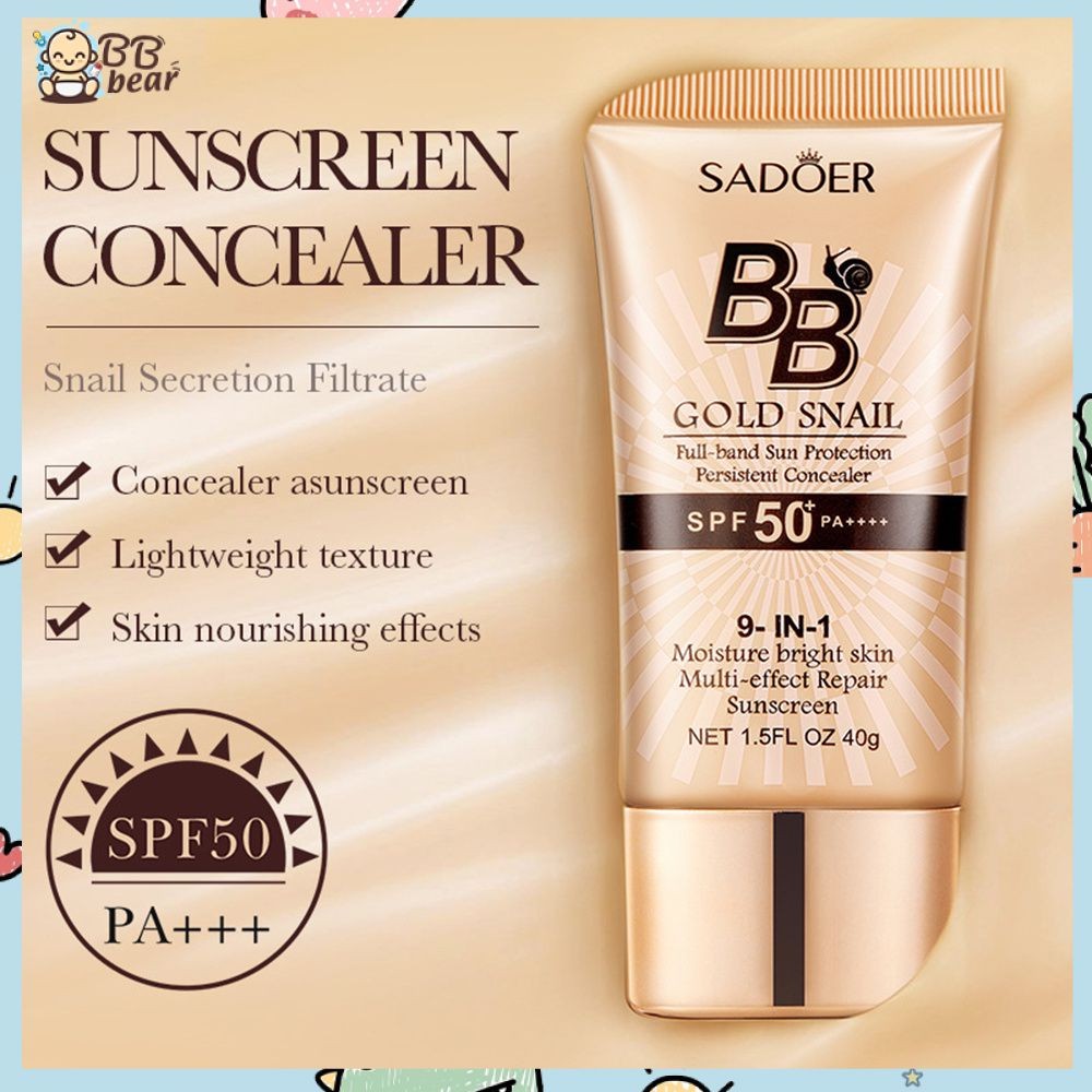 SADOER ครีมกันแดดบีบีครีมหอยทากสีทอง