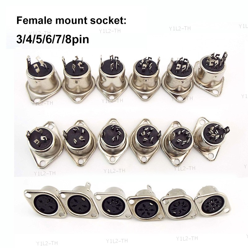 3P 4P 5P 6P 7P 8P DIN S Terminal Connector ซ็อกเก็ตหญิง MounTerminal Connector SOLDER แป้นพิมพ์คอมพิ