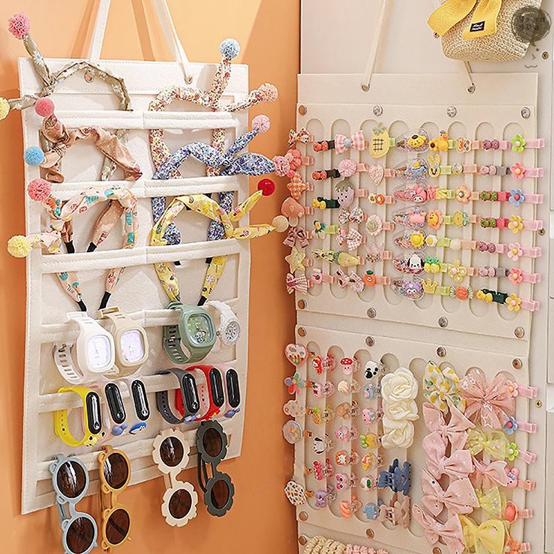[GR] ผม Bows Organizer แขวนผนังขนาดใหญ่ความจุผู้ถือคลิปผมแขวนประหยัดพื้นที่อุปกรณ์เสริมสําหรับห้องพักสาว TH