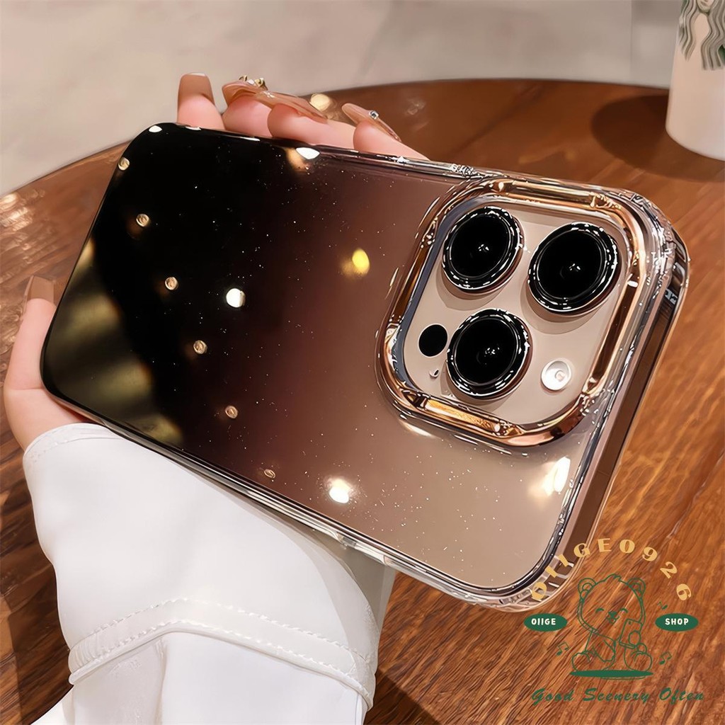 เคส iphone16 Glitter ไล่ระดับสีเคสโทรศัพท์ iphone16 Pro Max 15 14 13 12 11 เคสสําหรับ iPhone เคสซิลิโคนนิ่ม TPU กันกระแทก