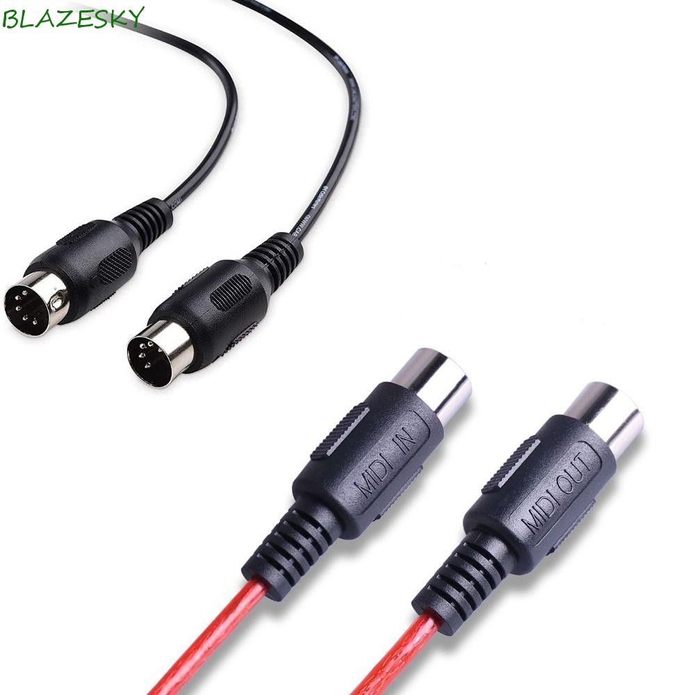 Blazesky MIDI Cable, Male To Male 5-Pin DIN Plug MIDI Extension Cable, Red Music Gear Copper หลายความยาว Audio Extension สายไฟกีตาร์ไฟฟ้า