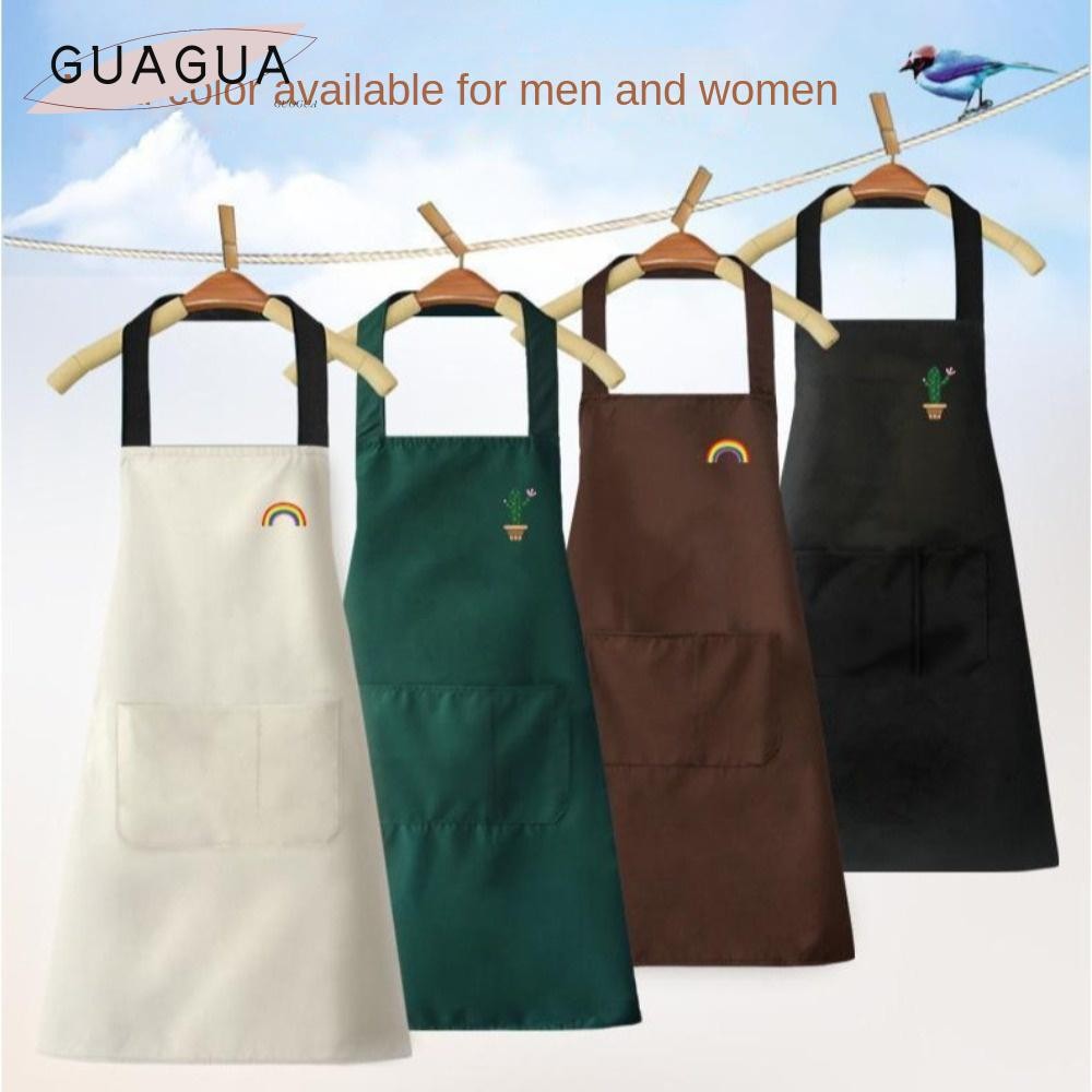 Guogua Kitchen Smock, Oilproof ผ้ากันเปื้อนกันน้ํา,สามารถเช็ดมือ PVC แขนกุดโรงแรมร้านอาหาร Chef ผ้ากันเปื้อนบาร์บีคิว