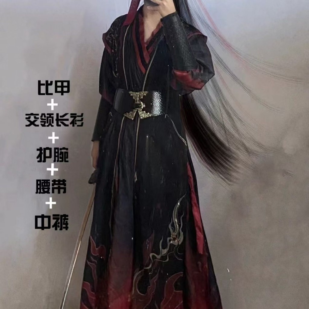 Hanfu ชุดผู้ชายผู้หญิง Cool Sa Heroes สไตล์แขกปรับปรุง Han องค์ประกอบกว่า Jia Yuzi Cross Collar เสื้อยาวเครื่องแต่งกายโบราณ LF12.9