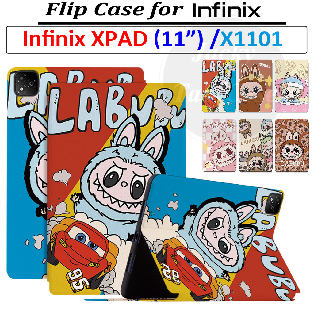 สําหรับ Infinix XPAD แท็บเล็ต 11 นิ้ว FHD+ 2024 X1101 X1101B แฟชั่น LABUBU เคสหนัง Flip Stand Cover