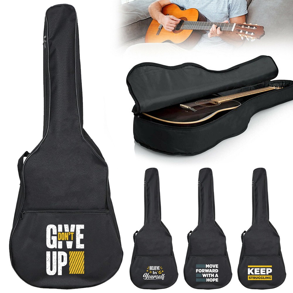 Guitar Bag Phrase Printing Series 31-41 Inch Acoustic Guitar Organizer Bag Adjustable Shoulder Strap