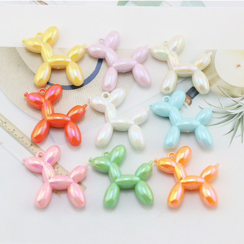 DIY เครื่องประดับอุปกรณ์เสริมคริลิคสีทึบ AB สีบอลลูนสุนัขสเตอริโอจี้จี้วัสดุ