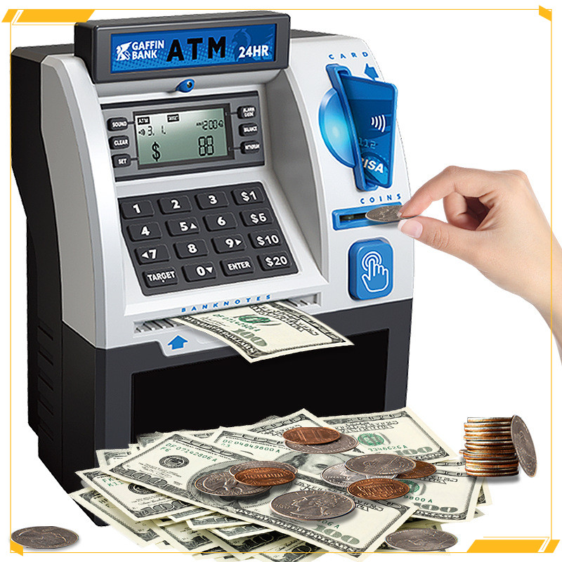 [พิเศษเฉพาะจุด] ของเล่น ATM สามารถเข้าและออกได้สมาร์ทรูดบัตรหยอดเหรียญนับตู้เซฟรหัสผ่านขนาดใหญ่กระปุกออมสินของขวัญวันเกิดเด็ก