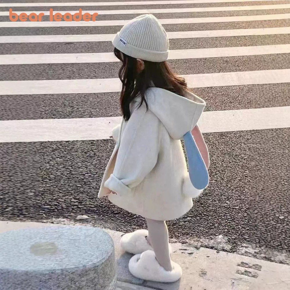 หมีผู้นําหวานสีทึบหูกระต่ายอบอุ่นเสื้อขนสัตว์หนา 2-6 ปีเวอร์ชั่นเกาหลีเสื้อผ้าเด็ก
