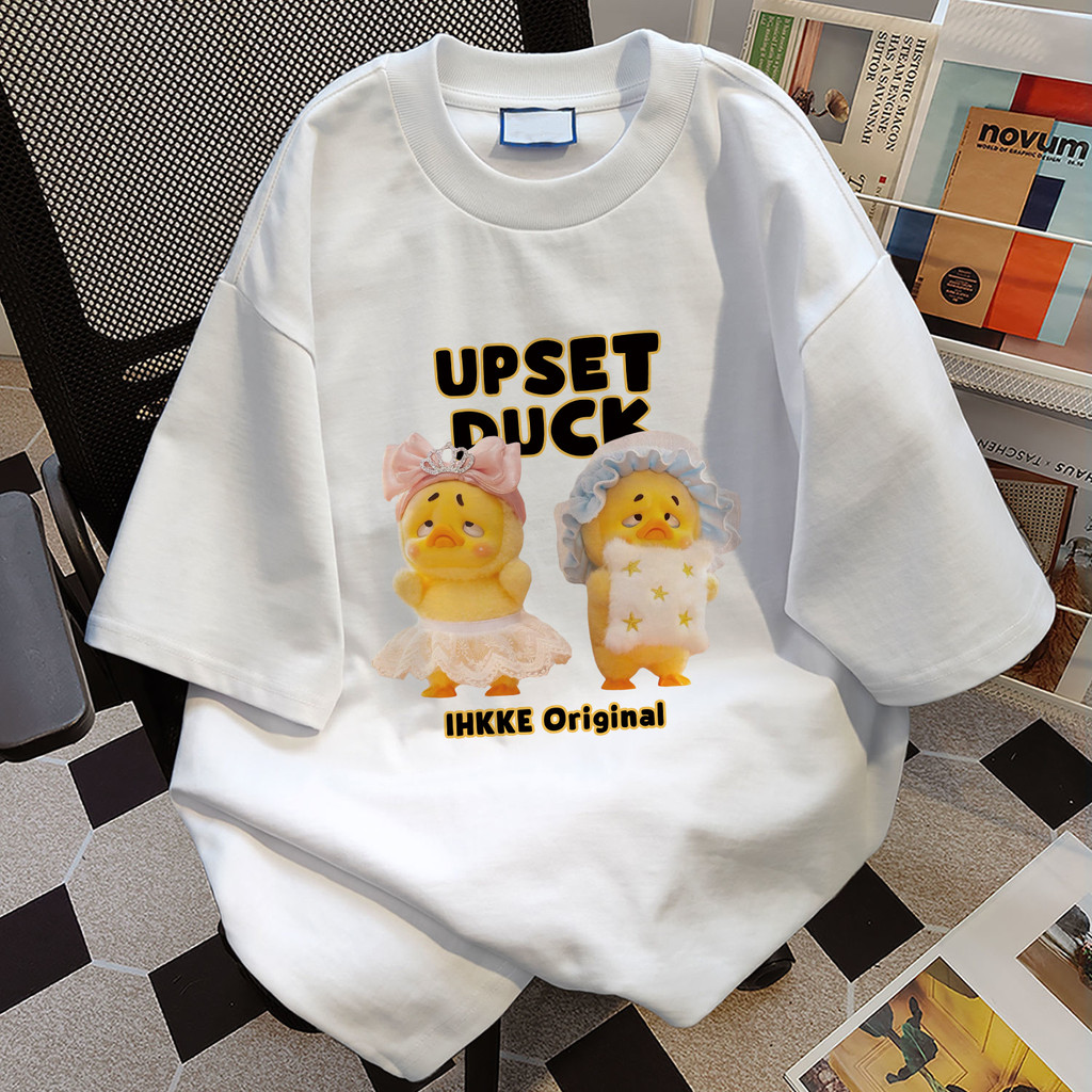 TIHIK เสื้อยืด oversize เสื้อยืดสีขาว ผ้าฝ้าย100 น่ารัก ลายการ์ตูน ไซซ์ S-2XL I000945