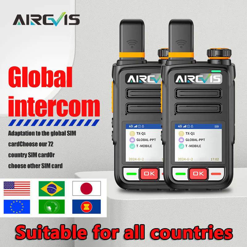 Global POC Walkie Talkie, Internet 4G, 2PCS Two-way Radio, Long Range, GSM Phones, Telecom, 1000km R
