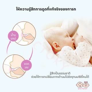 VICTOKYจุกนม จุกนมคอแคบ เนื้อสัมผัสนุ่มและให้ความรู้สึกเหมือนน้ำนมแม่ จุกนมเด็ก อย่าดูดอย่าเรียกใช้น้ำ จุกนมไม่ดูดไม่ไหล