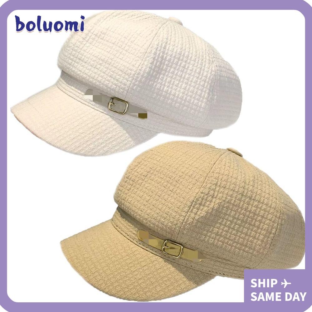【⚡เวลาจำกัดราคาต่ำ】Bolumi หมวก Newsboy, อุปกรณ์เสริมแปดเหลี่ยม Berets หมวก, Retro Fashion Designer Visors หมวกผู้หญิง