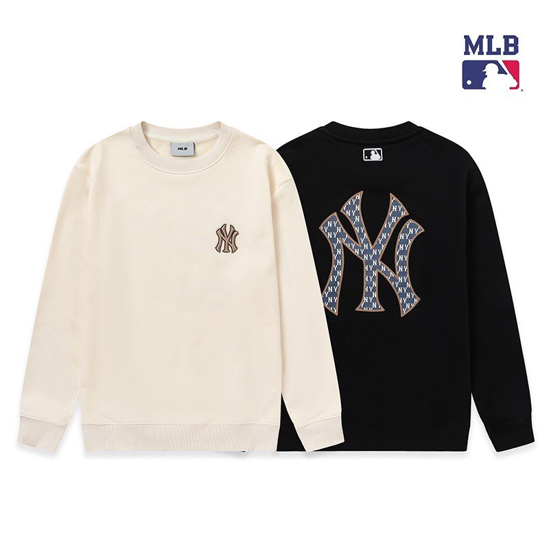 High Street เสื้อกันหนาวฤดูใบไม้ร่วง MLB แขนยาวเย็บปักถักร้อยโลโก้ Casual คู่เสื้อกันหนาว