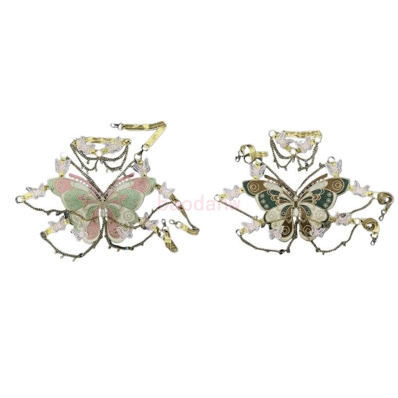 Bdw ผู้หญิงแขนกุด Halterneck Camisole Crop Top คริสตัลผีเสื้อเย็บปักถักร้อยเพลงเทศกาล Party Backless Brale