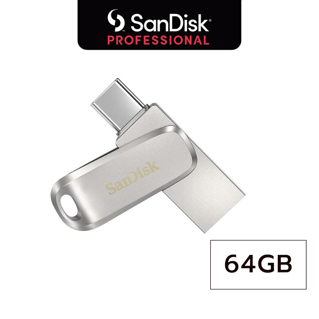 SanDisk Ultra® Dual Drive Luxe USB Type-C 64GB (SDDDC4-064G-G46)แฟลชไดรฟ์ OTG iPhone15, 16 ,iPad Pro