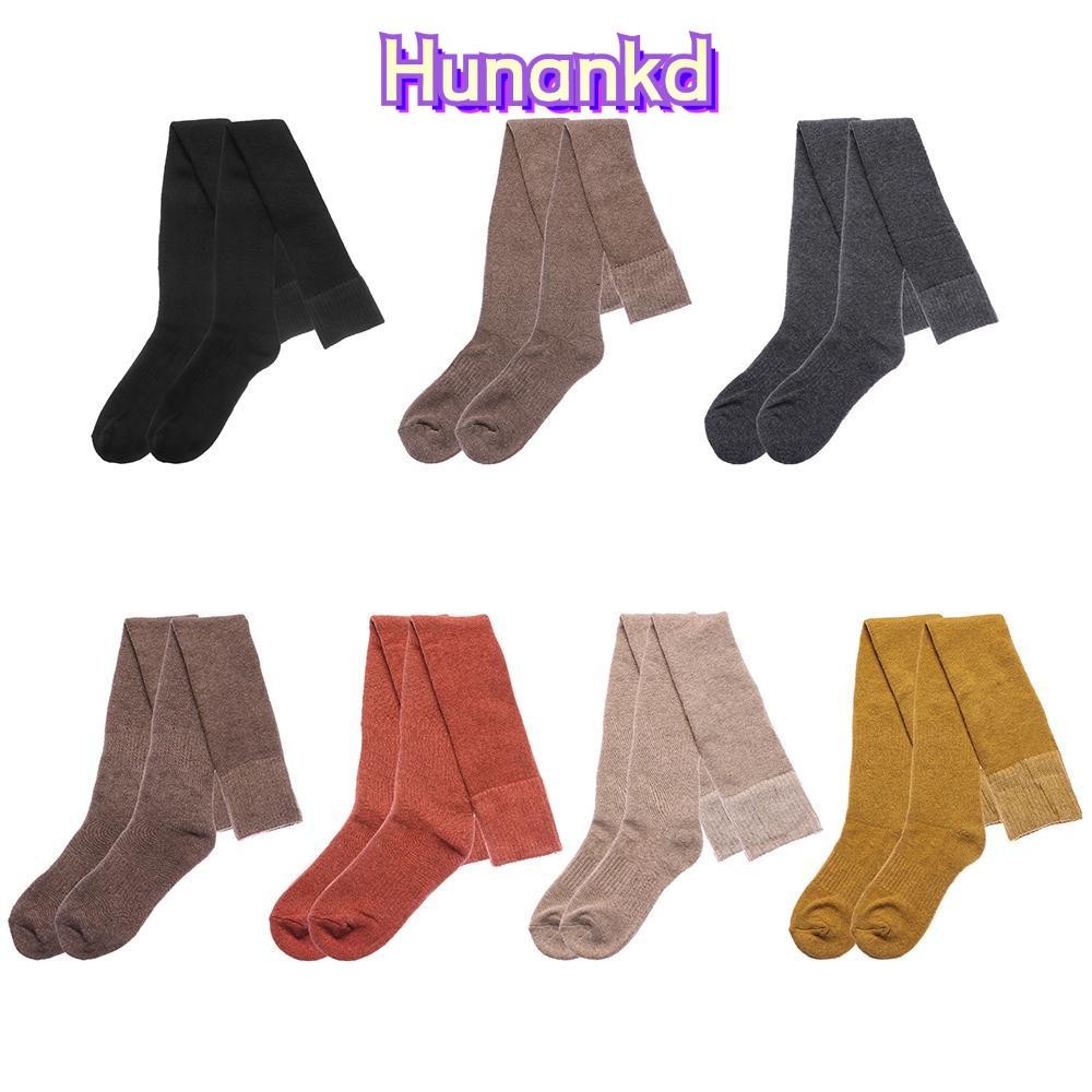 Huan ถุงเท้าเข่าสูงสุภาพสตรีผู้หญิงฤดูใบไม้ร่วงและฤดูหนาว Feemle ขารองเท้า Hosiery