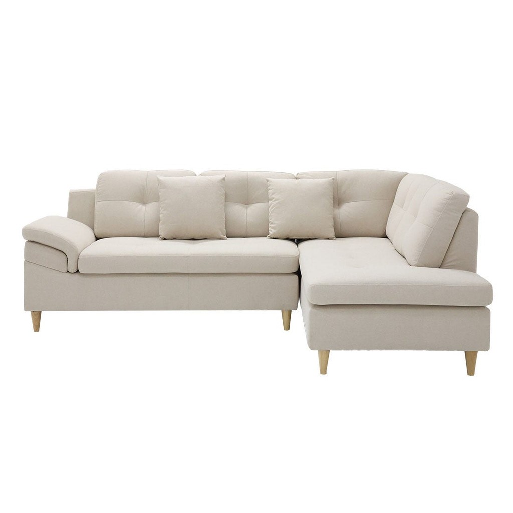 Koncept Furniture โซฟาเข้ามุมขวา รุ่น Tulio Plus สีครีม (240x179x86 ซม.) แบรนด์ KONCEPT FURNITURE
