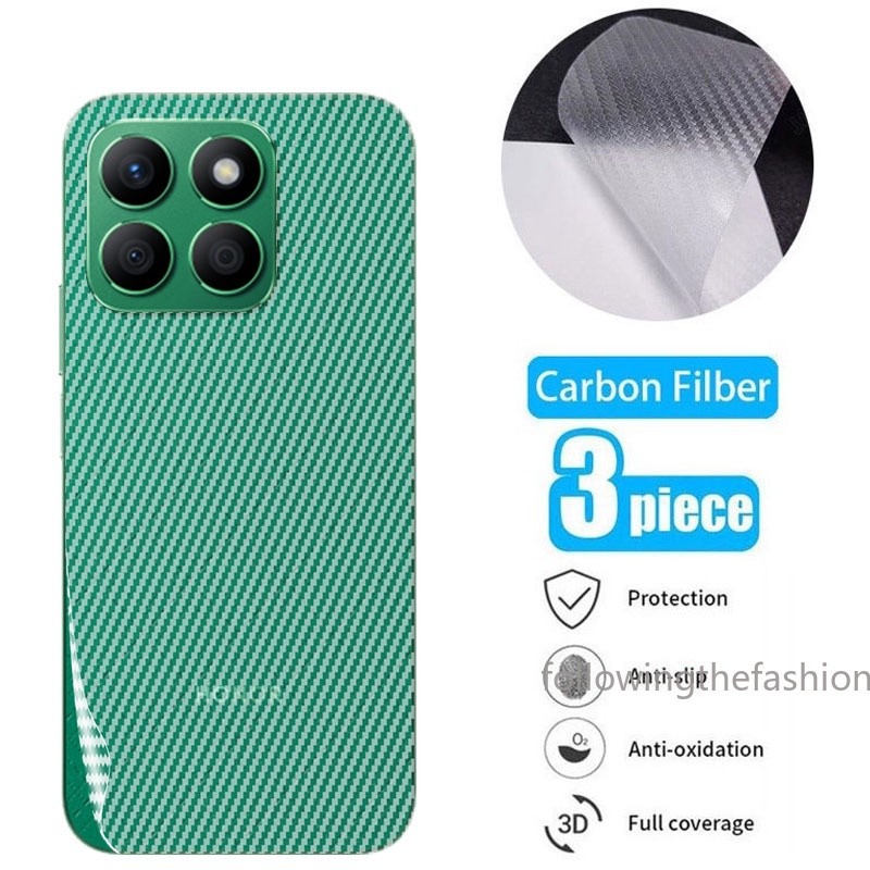 สําหรับ Honor 200smart 1-3 ชิ้น Soft TPU กลับฟิล์มสําหรับ Huawei Honor 200 400 สมาร์ท Lite Pro Honor200 200smart 200lite 4G 5G 2024 คาร์บอนไฟเบอร์ป้องกันหน้าจอโปร่งใสด้านหลังฟิล์ม