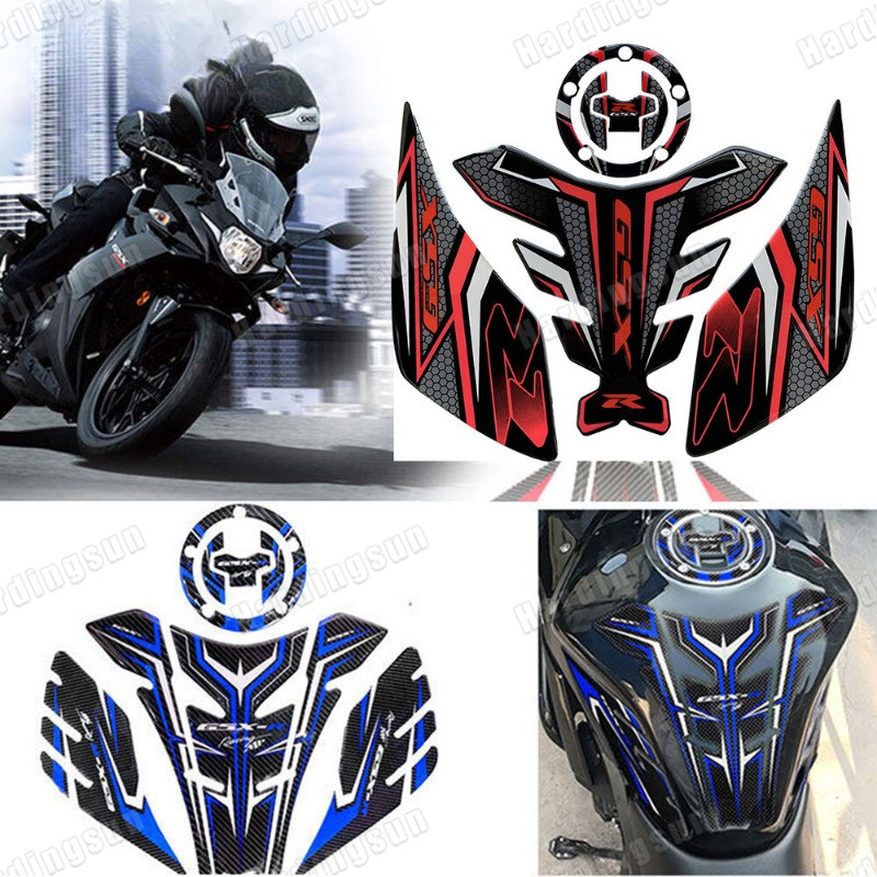 5d คาร์บอนไฟเบอร์ถังแก๊ส Pad Protector สติกเกอร์รูปลอกสําหรับ Suzuki GSXR 250r GSX-R150 GSX-R1000 ชุ