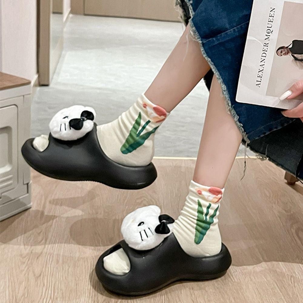 MELODYGOODS1 รองเท้าแตะสไลด์, รองเท้าแตะ Flip Flops น่ารัก, Hot Kitty Slide Shower Funny Shower Shoes Women
