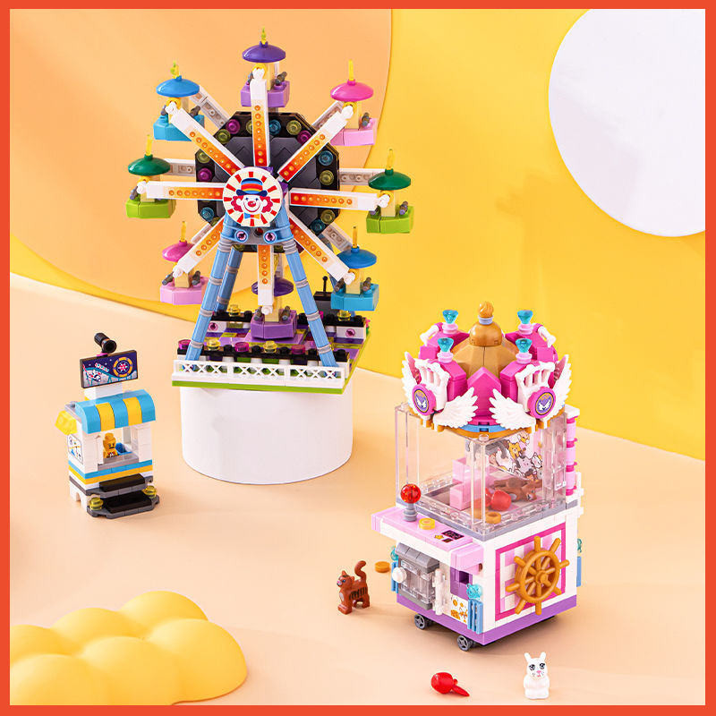 🎁Gift สวนสนุกอนุภาคเล็ก ๆ ของ เครื่องเล่นตุ๊กตามินิสตรีท ชิงช้าสวรรค์อัจฉริยะ ของเล่นเด็ก
