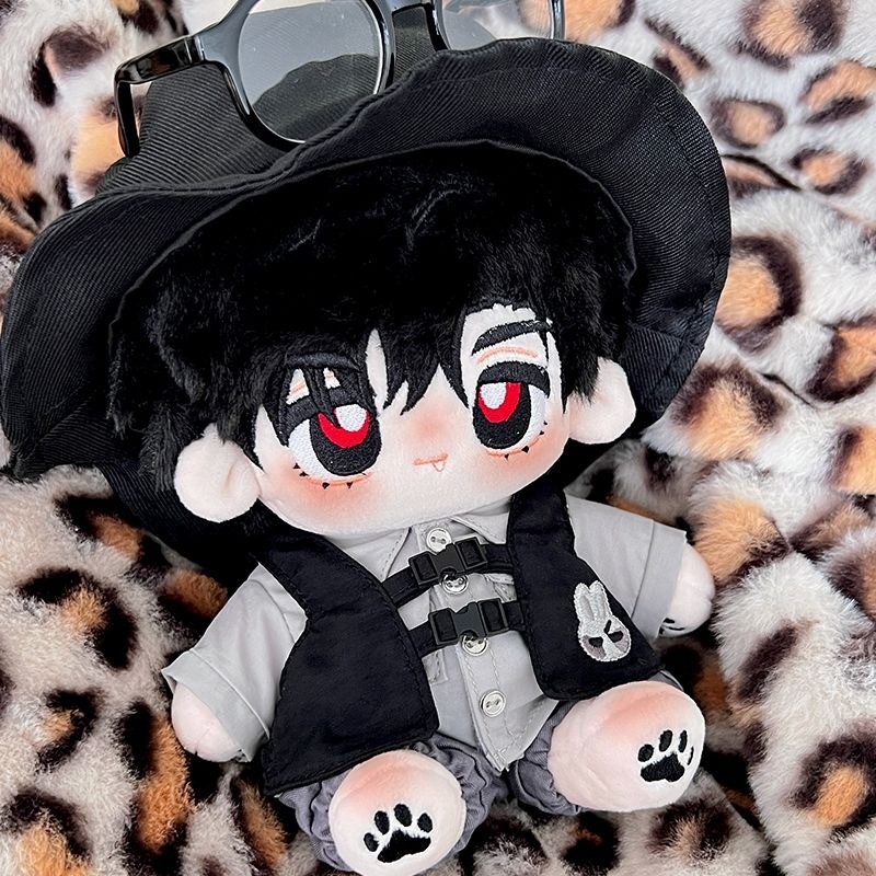 Alien stage ตุ๊กตาผ้าฝ้ายขนาด 20 ซม. IVAN น่ารักแอตทริบิวต์สีดํา Clever Dress Up ตุ๊กตาตุ๊กตาของขวัญตุ๊กตาผ้าฝ้าย