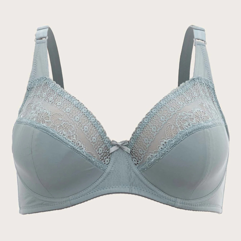 Parifairy ธรรมดาดอกไม้ลูกไม้ Bra สําหรับผู้หญิง Plus ขนาดชุดชั้นในลวด Ultra Thin ชุดชั้นใน 36E 38E 4