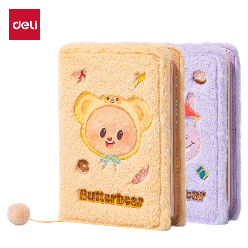 Deli Butter Bear Plush ปกแข็งหนังสือการ์ตูนน่ารักสมุดโน้ต A6สมุดพกสะดวก