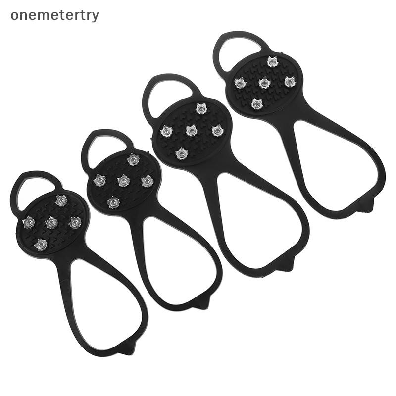 Onem ฤดูหนาวกีฬารองเท้าสําหรับผู้หญิงผู้ชาย 2PCS 5/8-Stud Anti-Slip Ice Claws Snow Climbing Spike Grips Crampon Cleats รองเท้า n