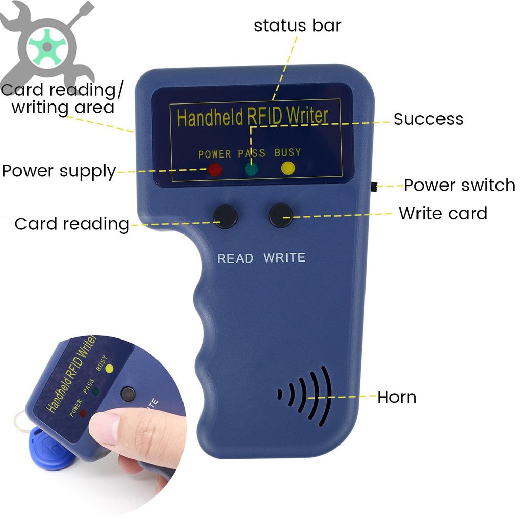 125khz RFID Card Copier แบบพกพามือถือ Writer ID Card Duplicator 5 การ์ด ID Key Card Reader สําหรับ Home Access Control ระบบ SHOPTKC1041