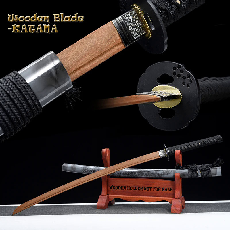 High Quality Handed Wooden Sword,Iaido Training Sword, Props, Samurai Sword Katana, Full Tang, Hard 