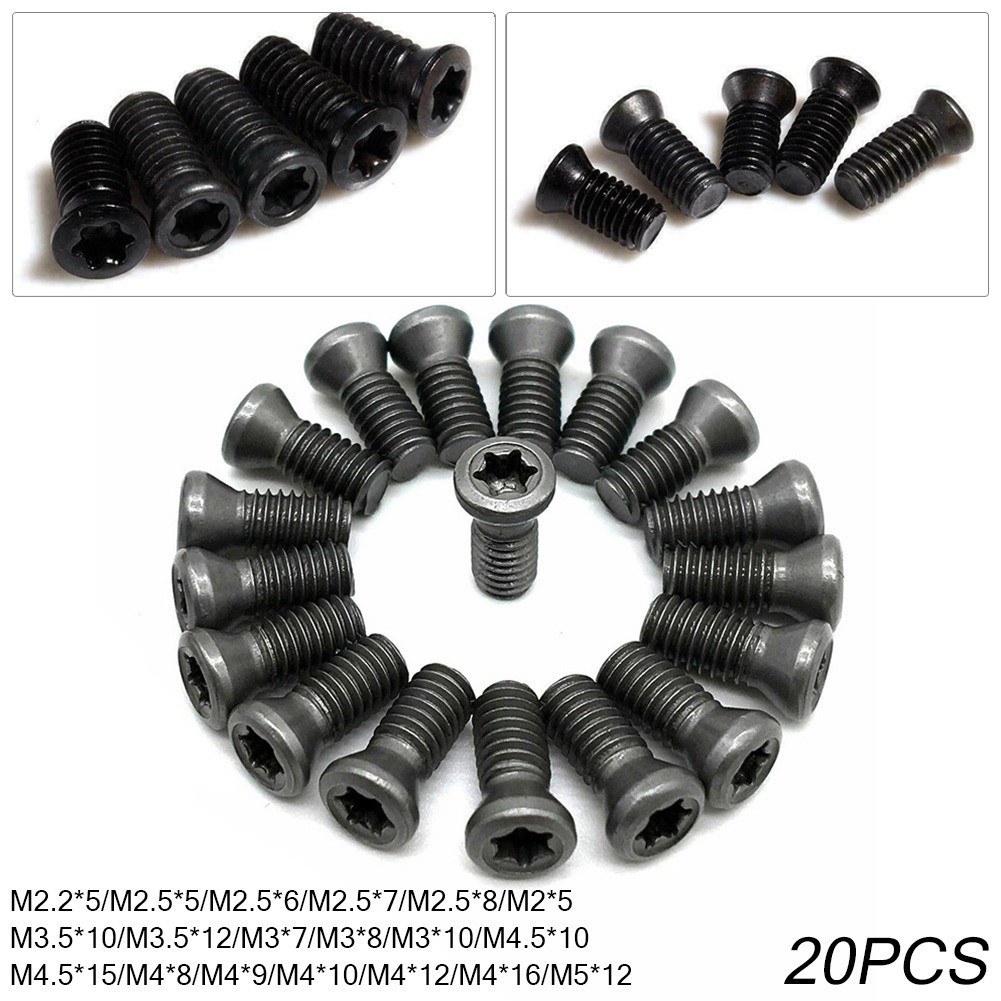 [ในสต็อก] 20x M2 M2.5 M3 M3.5 M5 Torx สกรูสําหรับเปลี่ยนใบมีดคาร์ไบด์เครื่องกลึง CNC เครื่องมือ