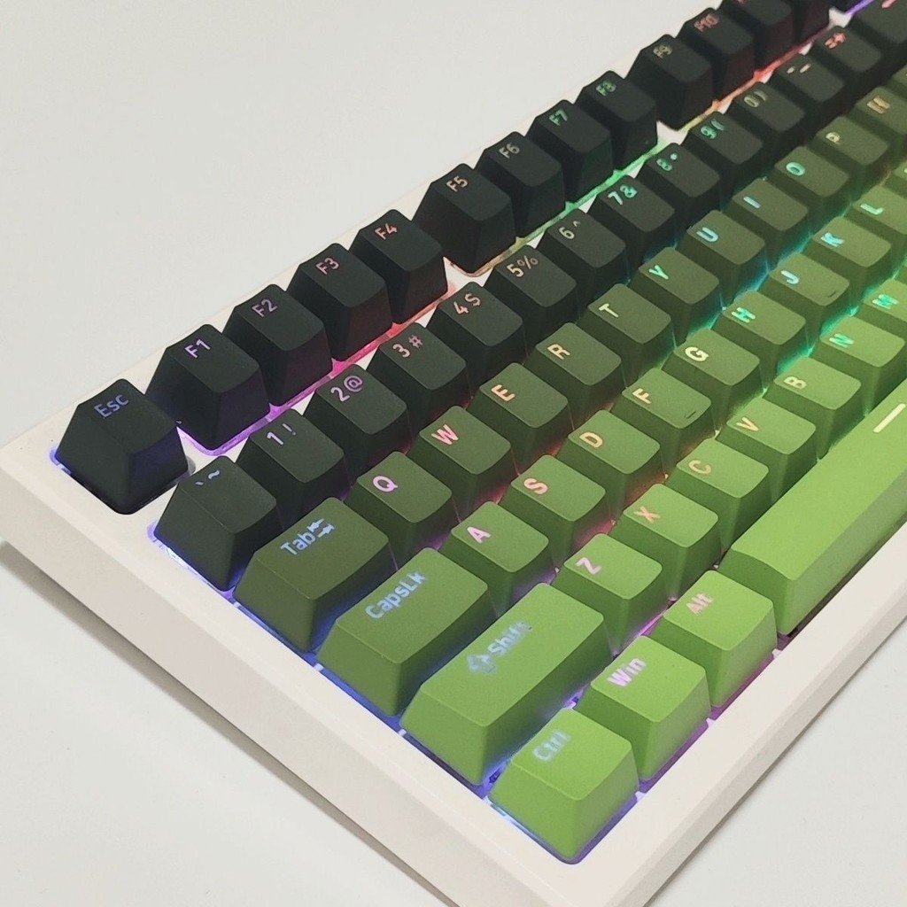 130 คีย์ Matcha Green Shine ผ่าน Keycaps OEM Profile Double Shot PBT Keycaps สําหรับ Cherry MX Switches คีย์บอร์ดเกม