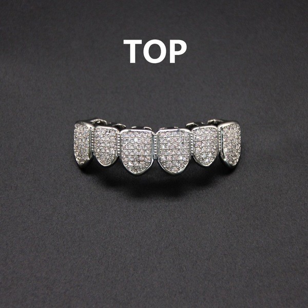 Hip Hop Braces Copper Zircon Micro-Set ทองแท้ - รูปที่ 5