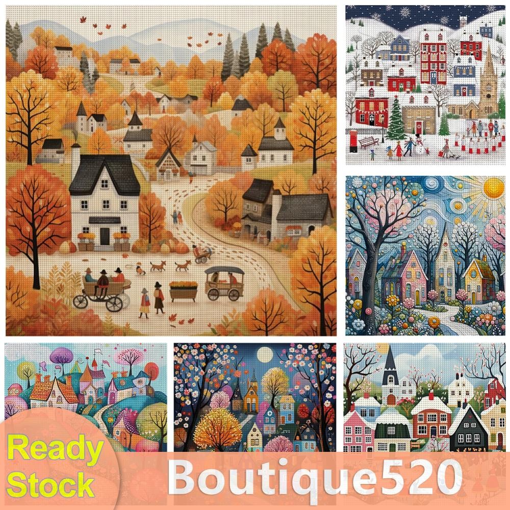 ด้ายผ้าฝ้าย Eco ปักเต็ม 11CT ชุดปักครอสติสสัตว์ 40x50 ซม. [boutique520.th]