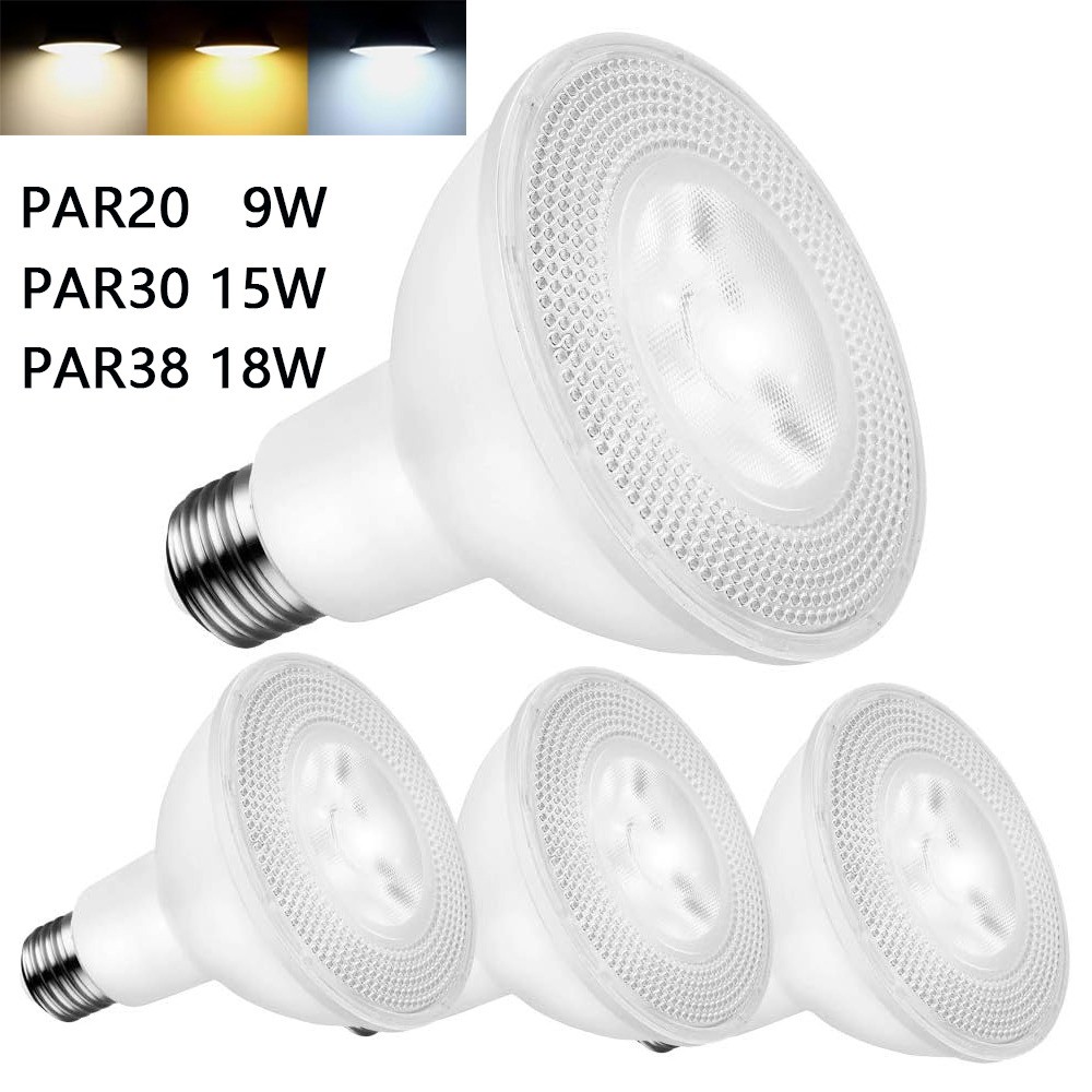 9w 15W 18W AC85-265V E27 E26 COB LED Par Light PAR20 PAR30 PAR38 หลอดไฟ LED หลอดไฟอลูมิเนียมหลอดไฟ L