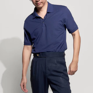 era-won เสื้อโปโลแขนสั้น ทรงสลิม Polo Shirt สี Navy Blue