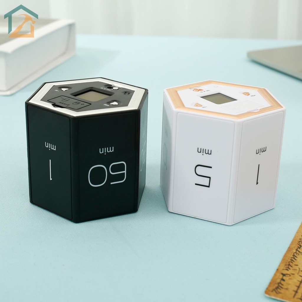 Cube Timer Flip Focus Timer 1/5/10/25/30/60 นาทีและที่กําหนดเองนับถอยหลังการจัดการเวลาจับเวลาโต๊ะเจร
