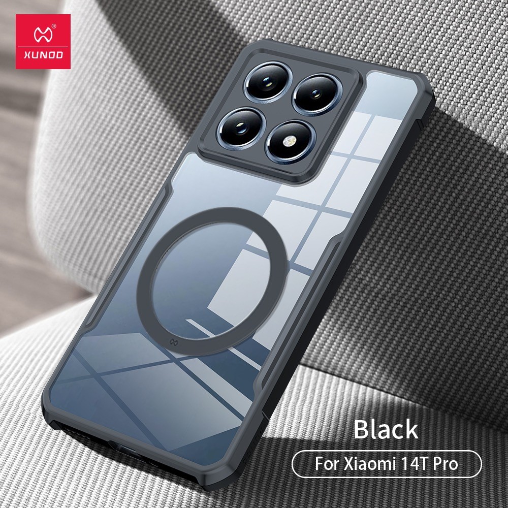 สําหรับ Xiaomi 14T Pro กรณี XUNDD Anti-drop ถุงลมนิรภัย TPU PC โปร่งใสเลนส์ป้องกันฝาครอบโทรศัพท์