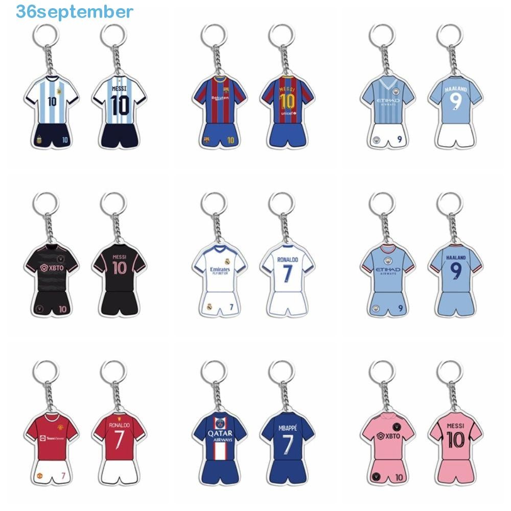พวงกุญแจฟุตบอล SPEPEMBER, พวงกุญแจดาวฟุตบอล Messi Ronaldo, ที่ใส่กุญแจรถ Mbappe ของที่ระลึก Neymar Backpack