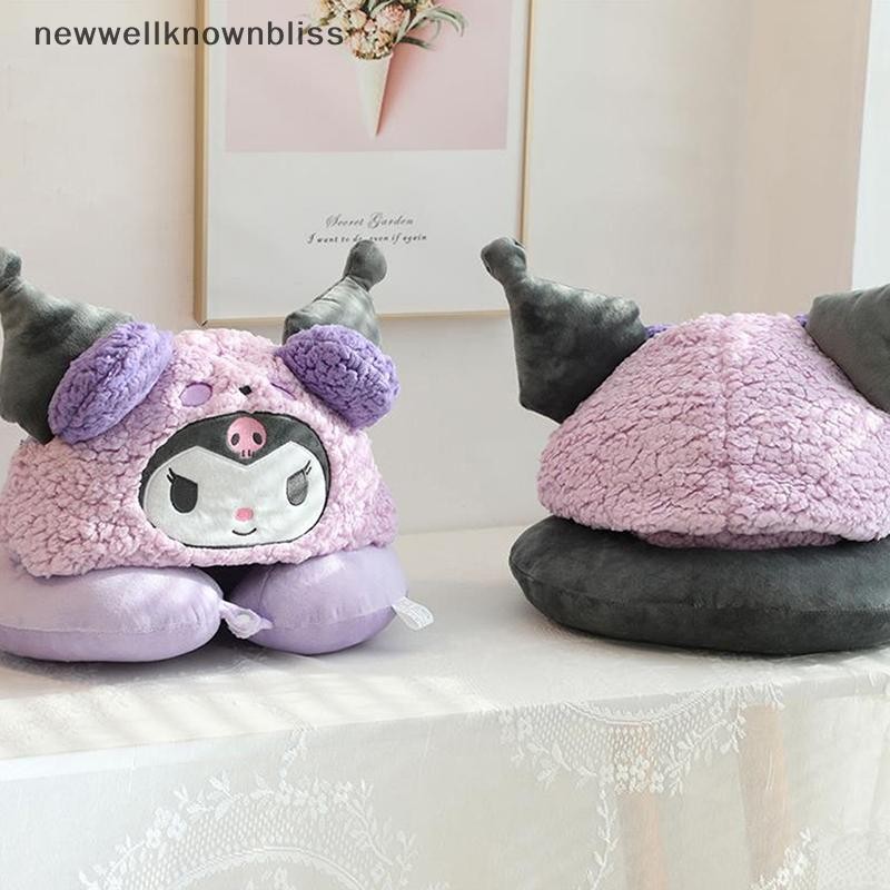 Newwellknownbliss น่ารัก Sanrio Hooded U-รูปหมอน Kuromi Hello Kitty Melody Pochacco หมอนรองคอรถที่นั่งสํานักงาน Nap หมอนคอหมอนของขวัญ CCD