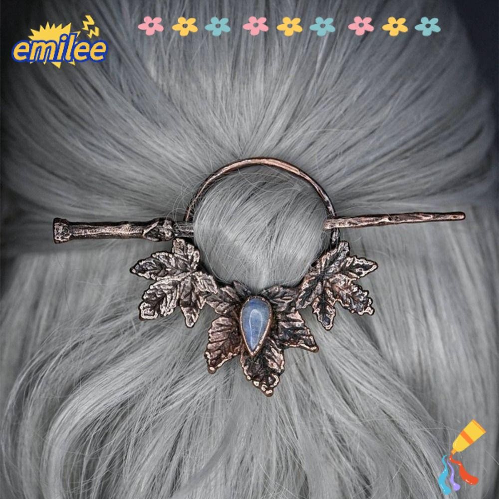 Emilee กิ๊บหินแสงจันทร์, กิ๊บติดผมอีกา, เครื่องประดับผม Gothic Retro Skull Skeleton ผม Bodkin สาวผู้หญิง