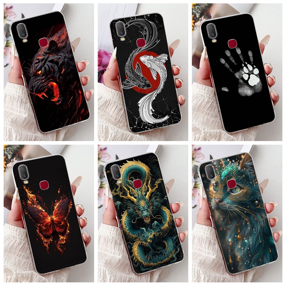 สําหรับ Vivo Y11 2019 Y12 Y15 Y17 ปลอกแฟชั่น Dragon Lion Leopard การ์ตูนซิลิโคนอ่อนนุ่มฝาครอบโทรศัพท์สําหรับ Vivo 1906 1904 1940 กรณี