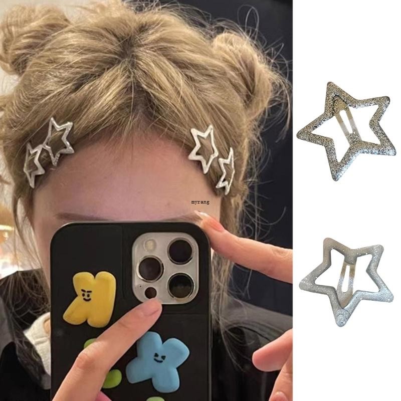 Mg 2 ชิ้น Star Shape กิ๊บติดผมขนาดเล็ก Bling ลื่นผม Barrettes สําหรับเด็กวัยหัดเดินหญิง