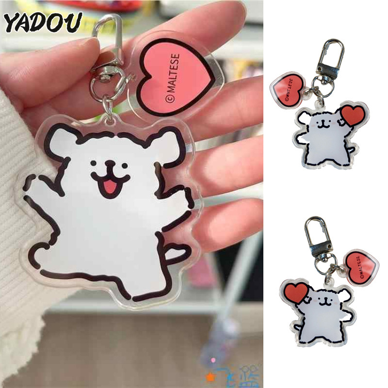 YADOU ยาดู จี้อะคริลิครูปลูกสุนัขน่ารัก จี้กระเป๋าอเนกประสงค์สไตล์การ์ตูน อิน อเนกประสงค์