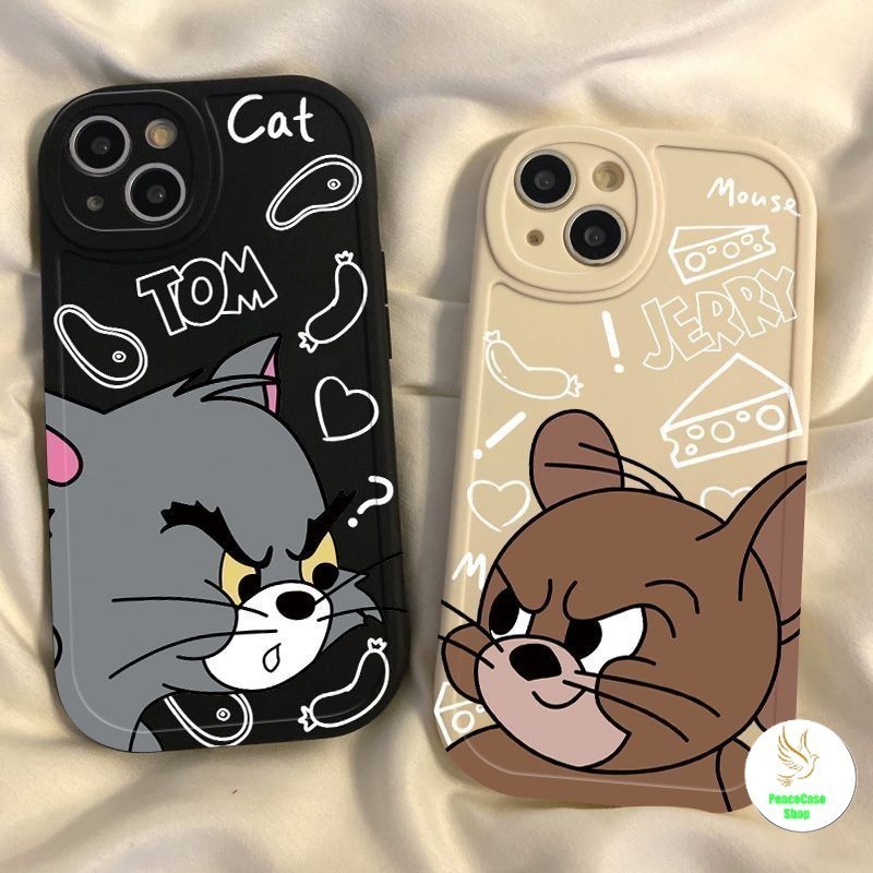 COD-ในไทย🔥เคสน่ารัก เคสซิลิโคน เคสการ์ตูนน่ารัก ลูกแมวและหนู สําหรับ IPhone 11 XR 7 8 Plus 15 14 13 12 Pro MAX X XS