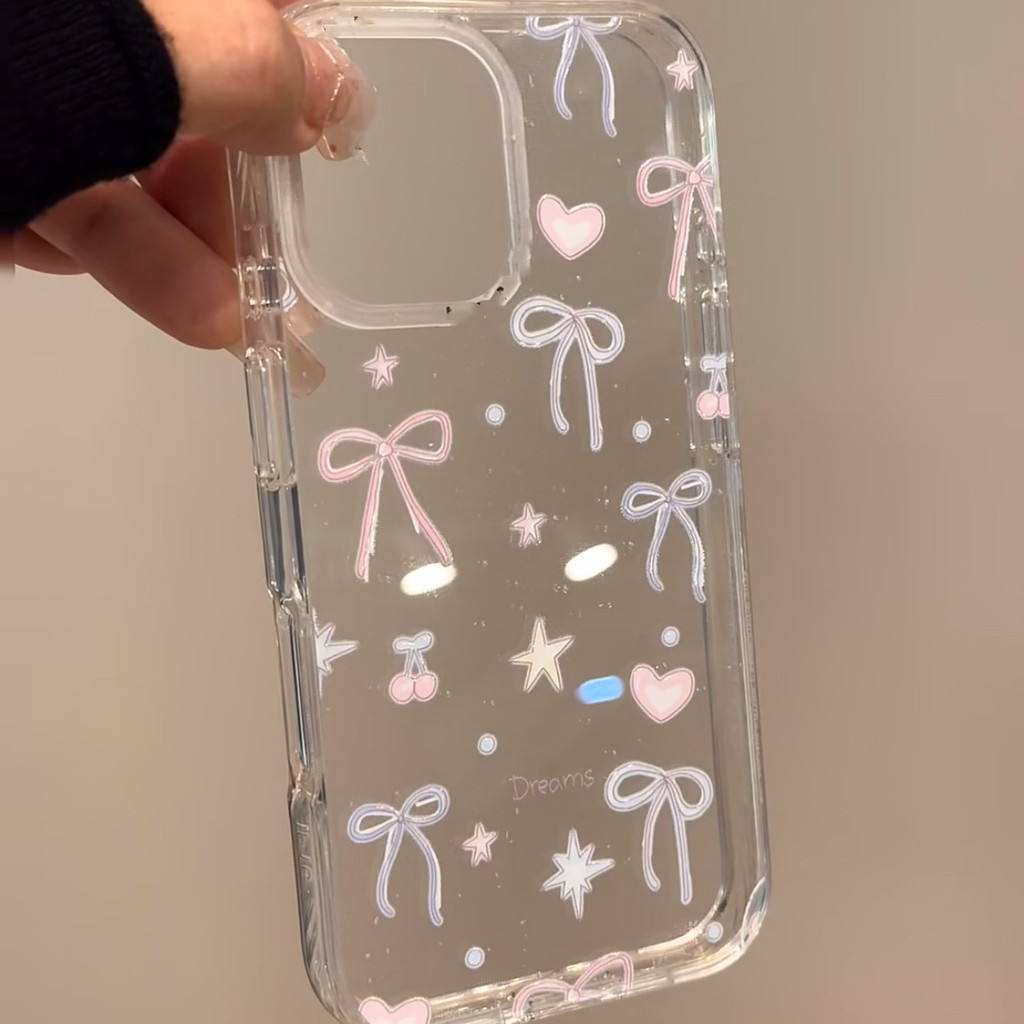 โบว์เรียบง่ายเหมาะสําหรับ Apple 16/15/14/13promax เคสโทรศัพท์ 12/11/xr นุ่ม xs/8p/7p เคสโทรศัพท์น่ารัก