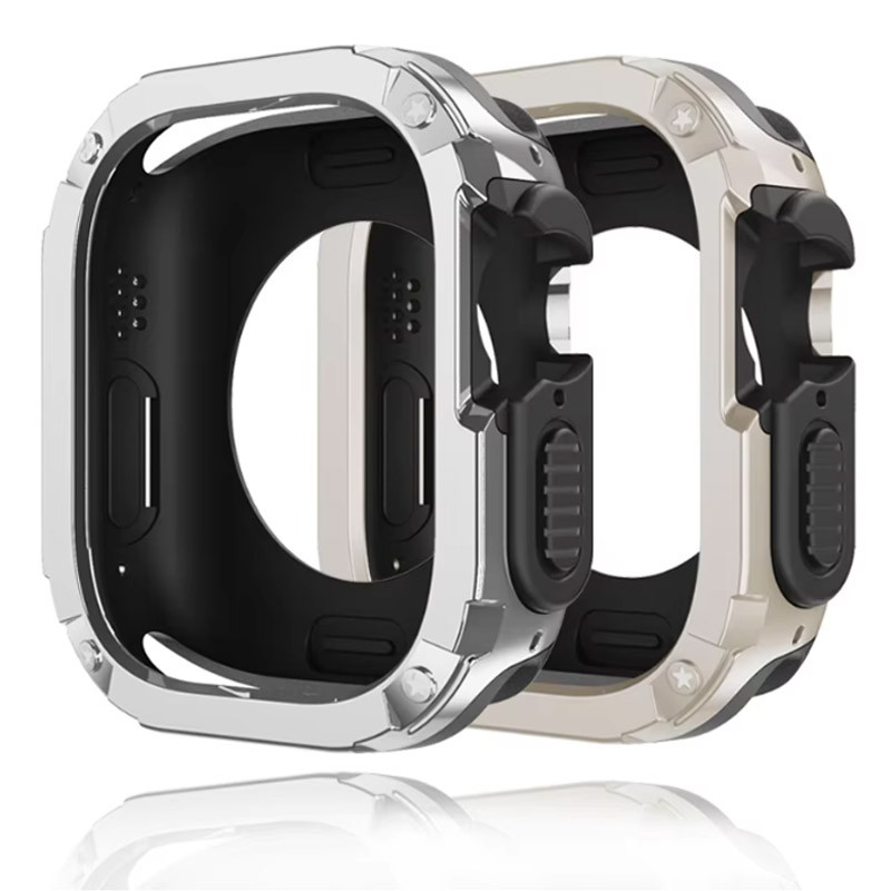 2 in 1 TPU + PC กรณียางกรอบกันชนป้องกันสําหรับ Apple Watch Series 10 9 8 7 SE 6 5 4 Ultra 2 iwatch S10 46 42 41 45 40 44 49 มม.