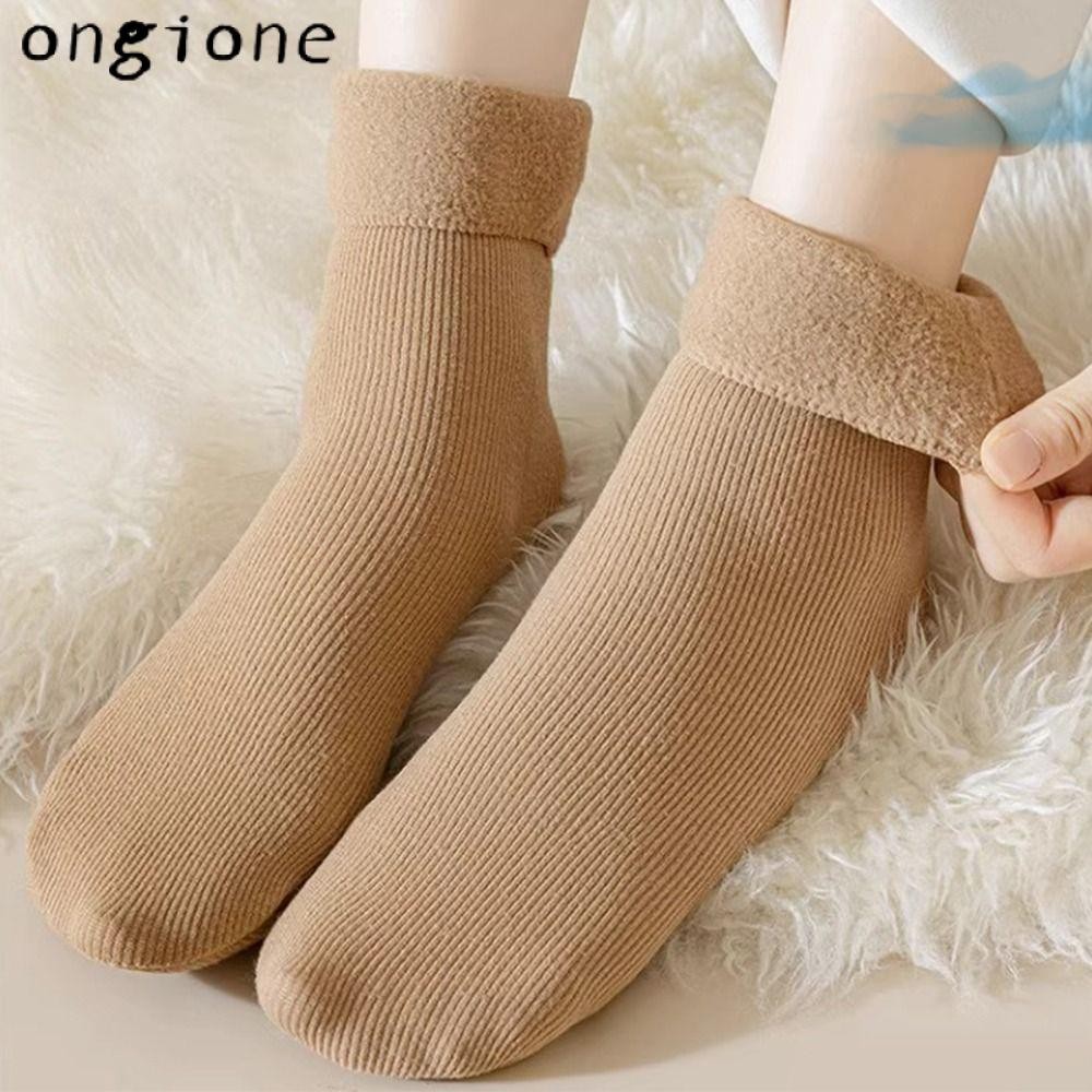 โอนจิone หนาตุ๊กตาหิมะถุงเท้า,กลางหลอดสีทึบกํามะหยี่ชั้นร้านขายชุดชั้นใน,สบายๆไม่มีรอยต่ออบอุ่นนุ่มฤดูหนาวอุ่นถุงเท้ากลางความยาวสําหรับผู้หญิงบุรุษ