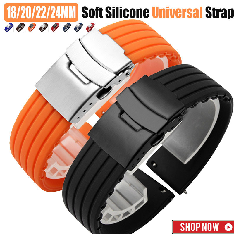 18 มม.20 มม.22 มม.24 มม.ยาง Universal สําหรับ Redmi Watch 5 Active Lite สแตนเลสสตีลหัวเข็มขัดกีฬานาฬิกาสําหรับ Huawei GT5 Pro 46 มม.41 42 มม.